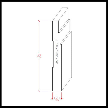 EWBB29 Stepped 5-1/4 inch Tall Baseboard Molding