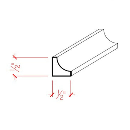 EWCC11 Cove Molding 1/2" x 1/2" Trim. Unfinished