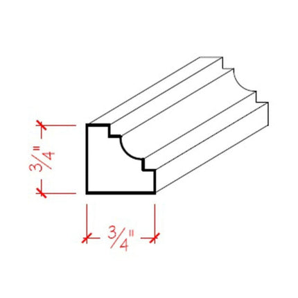 EWCC14 Cove Molding 3/4" x 3/4" Trim. Unfinished