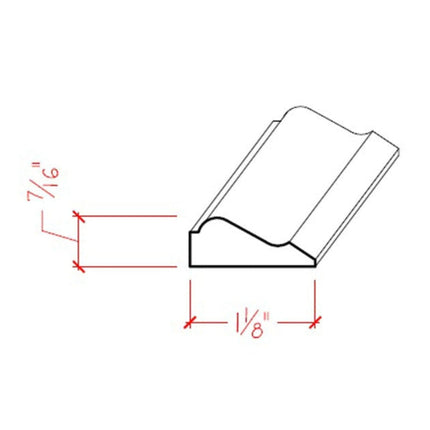 EWPM38 Colonial Panel Molding 1-1/8" wide x 7/16" Trim. Unfinished