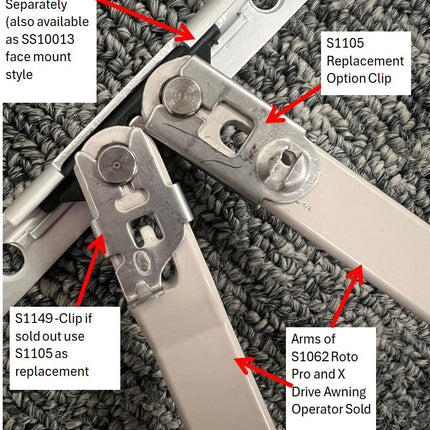 S1149- Roto North America Detach Clip for Awning Operator