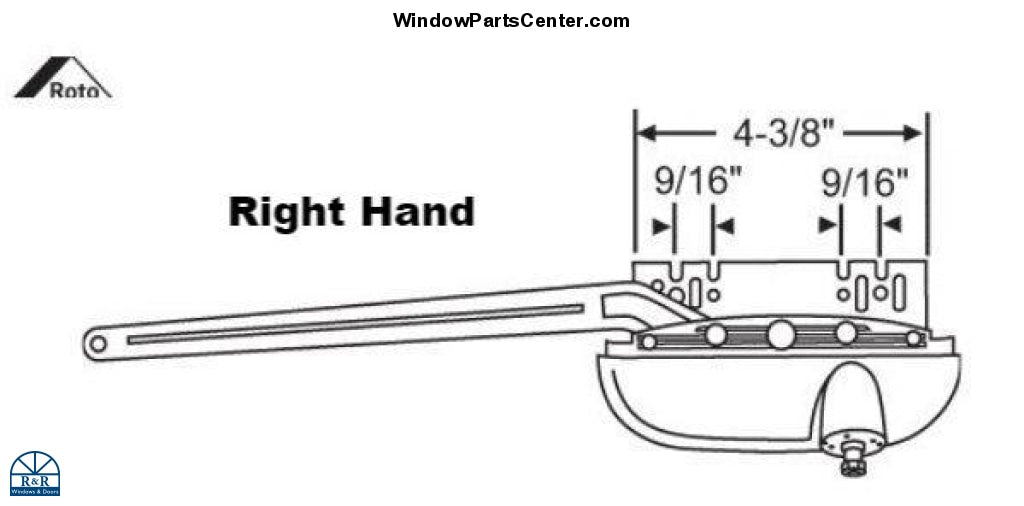 S1063- Roto North America Sill Mounded Casement Window Operator 10 I –  RR Windows  Doors